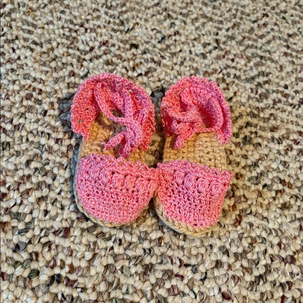 Handmade Teal Blue Crochet Baby Espadrilles